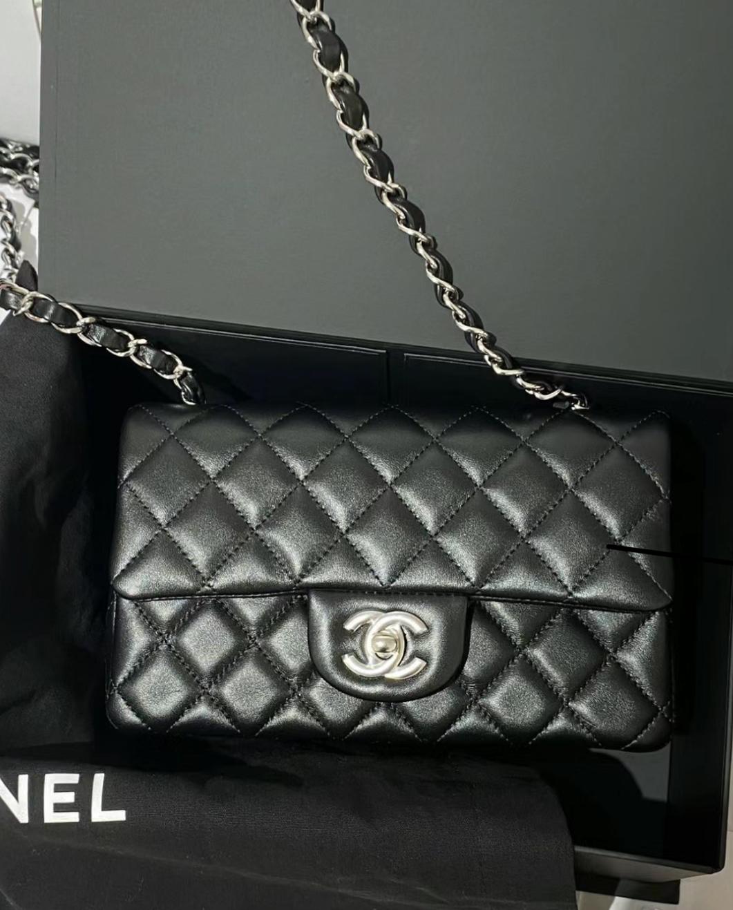 chanel mini CF 20 black